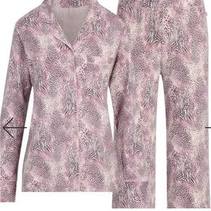 Skims Bloom Mini Multi Animal Pink and Black Pajama Set